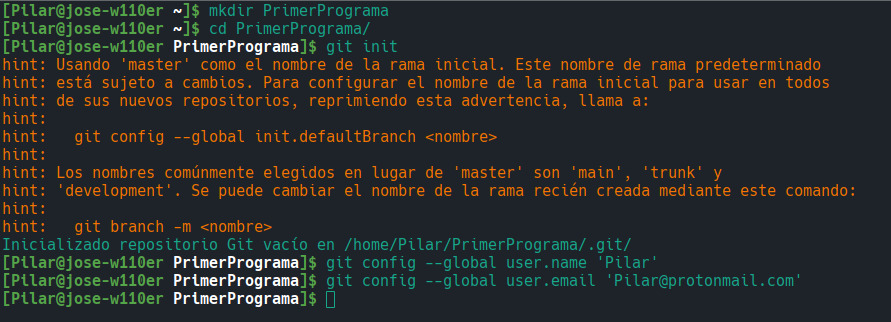 Terminal con una configuración mínima